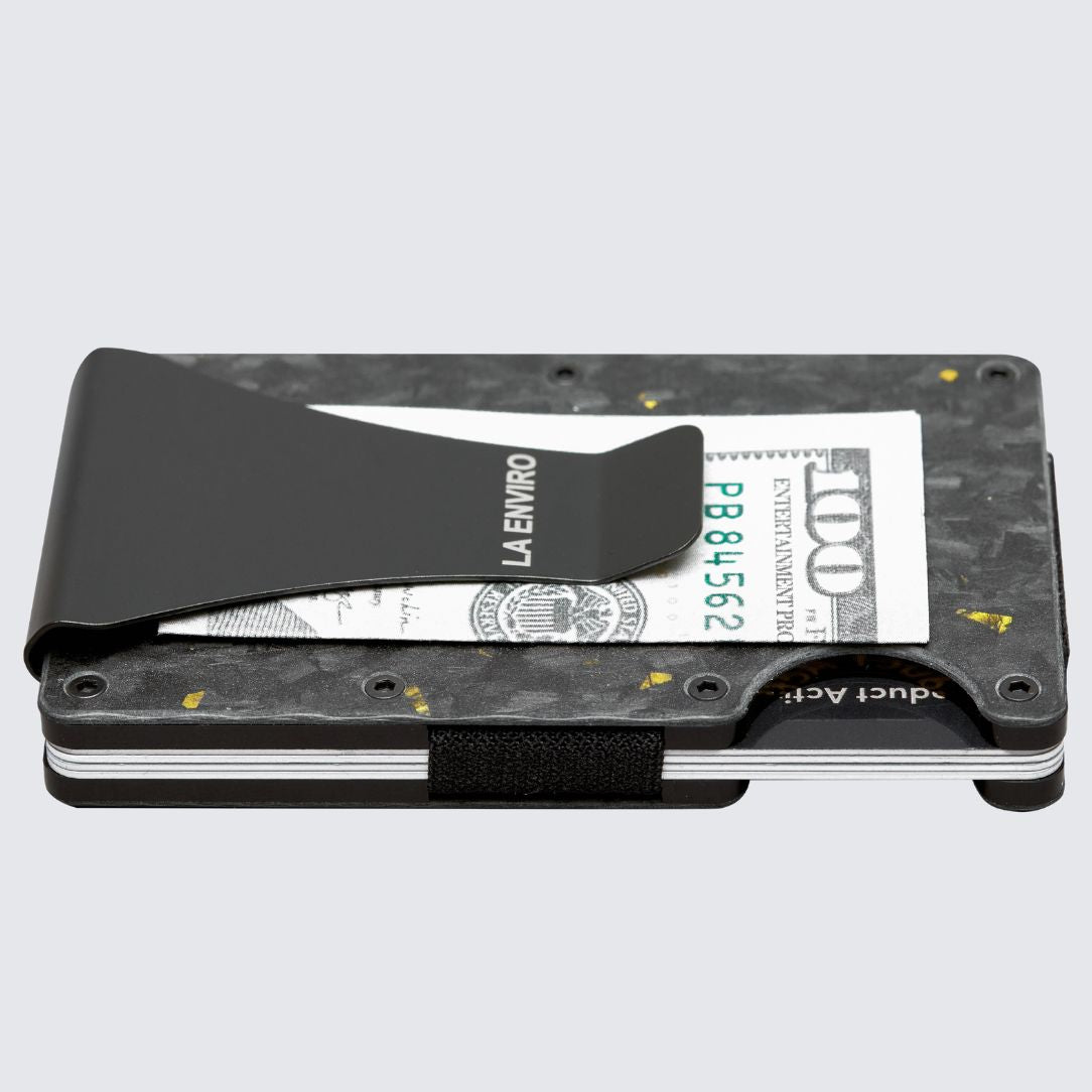 Lorne Forged Carbon Wallet I Matte Gold - La Enviro - stride