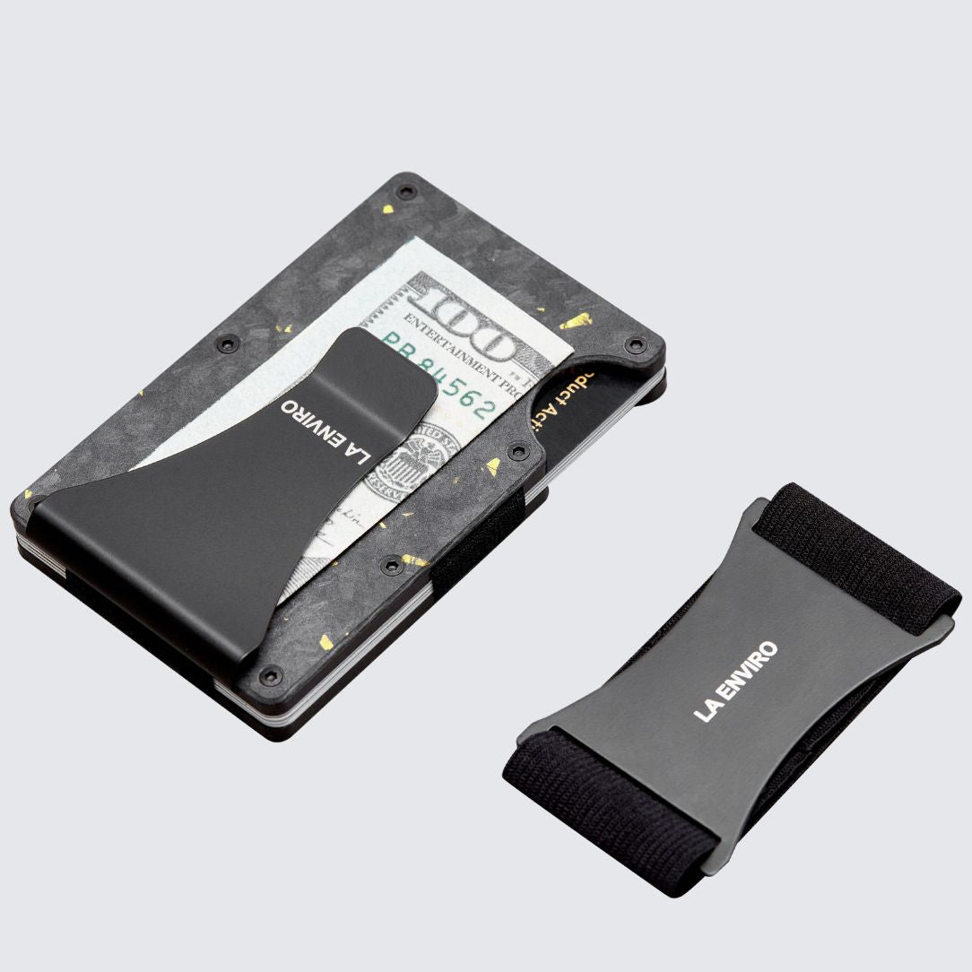 Lorne Forged Carbon Wallet I Matte Gold - La Enviro - stride