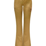 Low rise flared gold pants "Nemesis" - Why Mary - stride