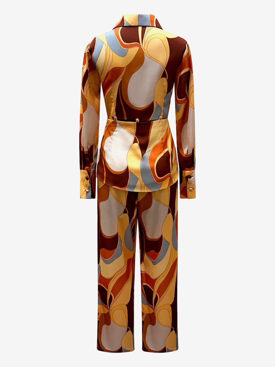 "Marisa" Retro Print Pants Suit - Why Mary - stride