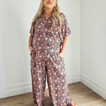 Palazzo Wide Leg Pants // Black Snapdragon - Hope & Harvest - stride