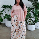 Palazzo Wide Leg Pants // Ecru Geo - Hope & Harvest - stride