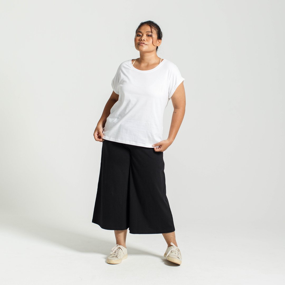 Rolled Sleeve Crew | White - Dorsu - stride