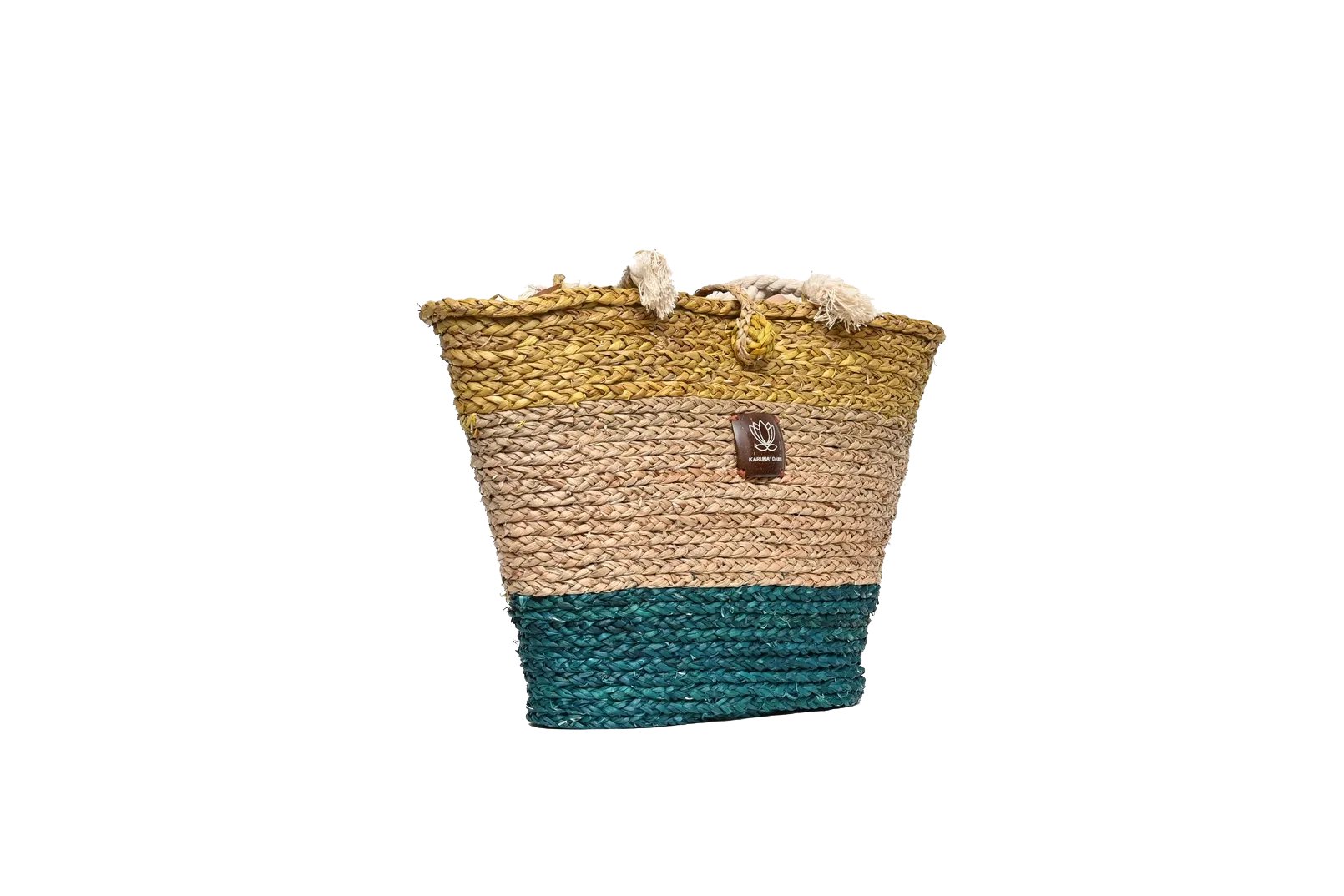 The Beach Bag - Yellow, Natural & Sea Green Turquoise-Karuna Dawn-stride