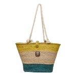 The Beach Bag - Yellow, Natural & Sea Green Turquoise-Karuna Dawn-stride