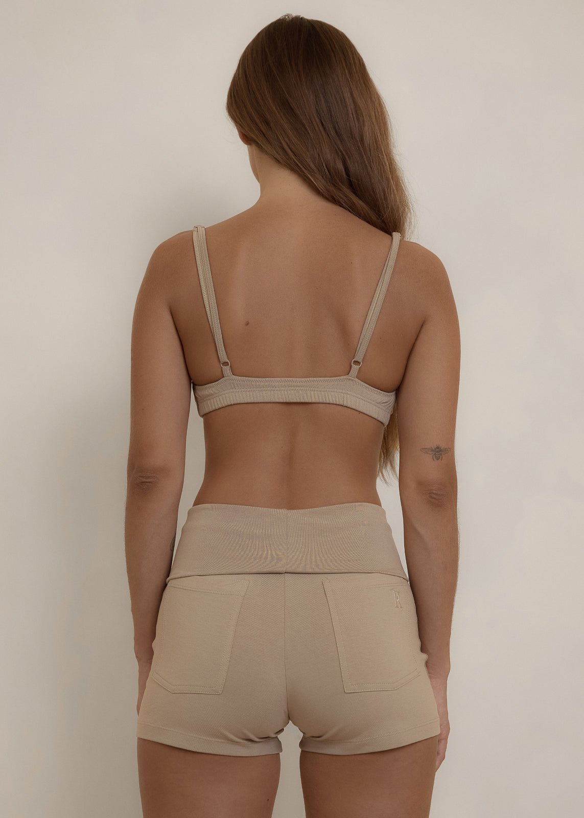 The Fold Over Mini Short - Taupe - Pinky & Kamal - stride
