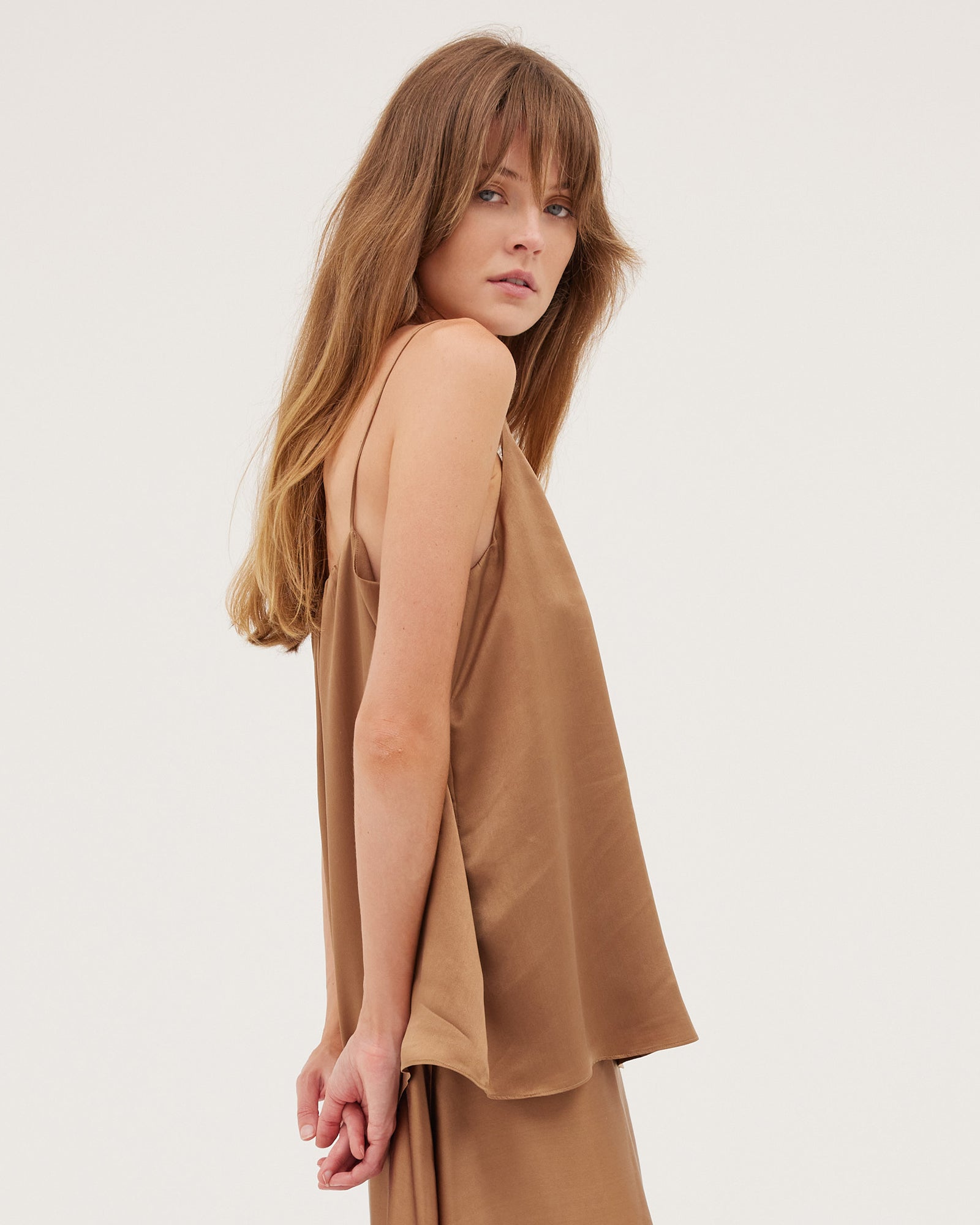 The Silk Camisole | Bronze - Cloth & Co - stride