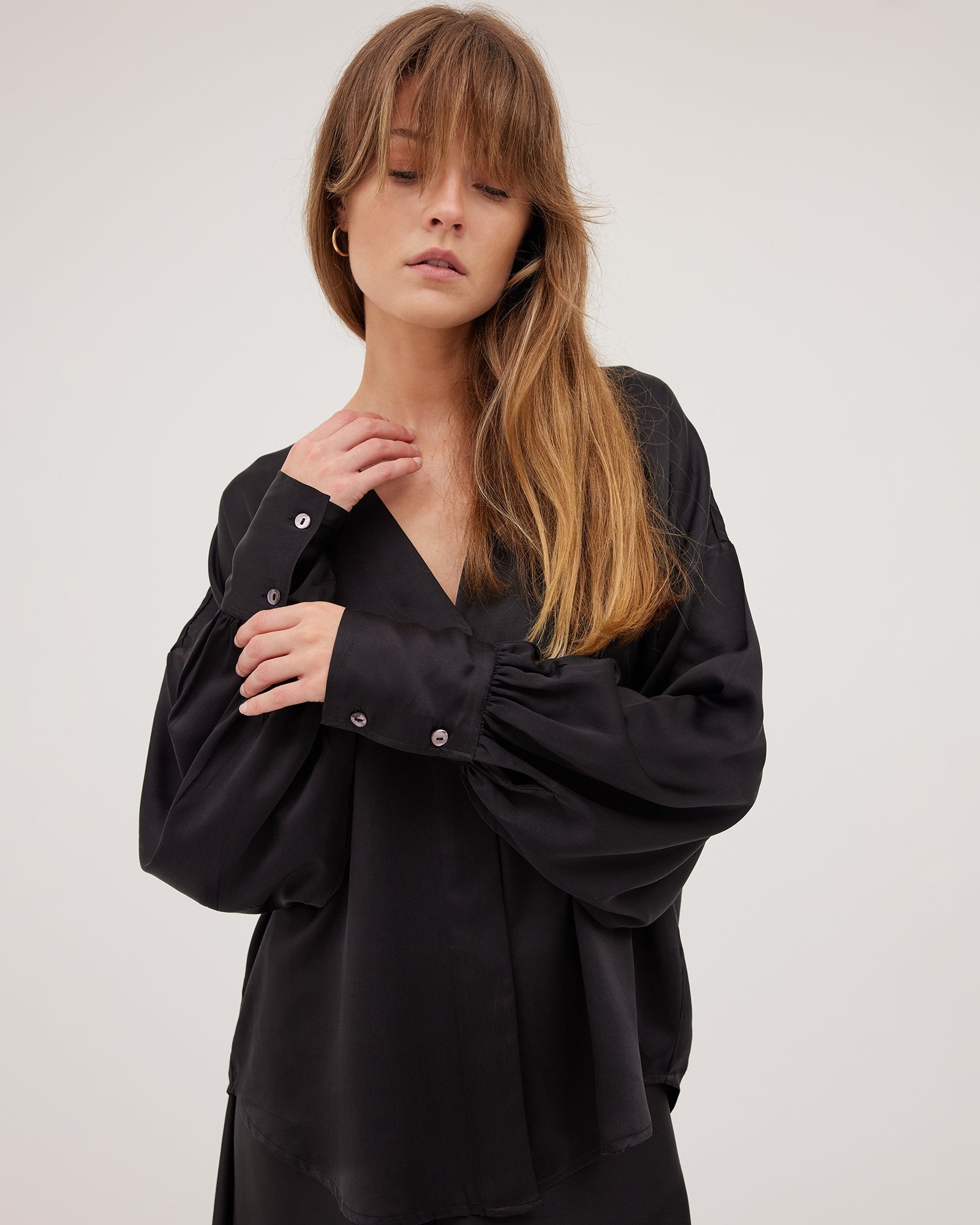 The Silk Shirt | Black - Cloth & Co - stride