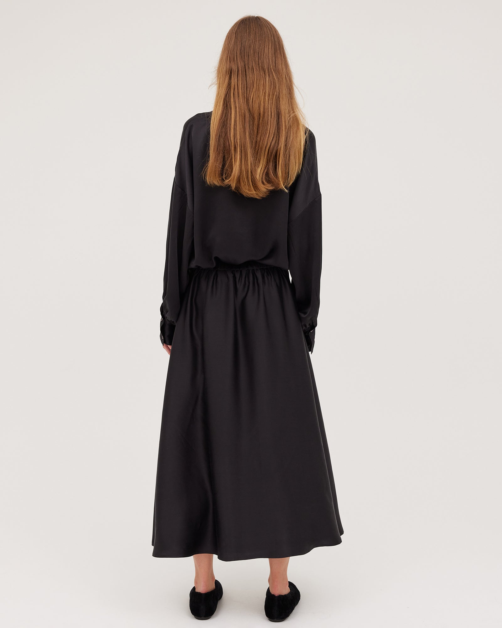 The Silk Skirt | Black - Cloth & Co - stride