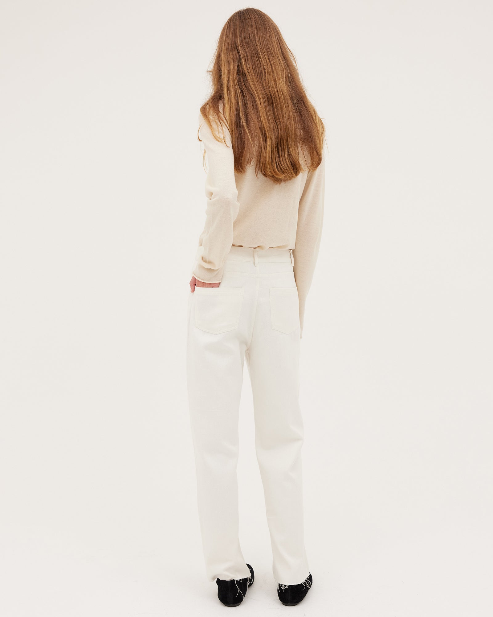 The Straight Denim Jean | Natural - Cloth & Co - stride