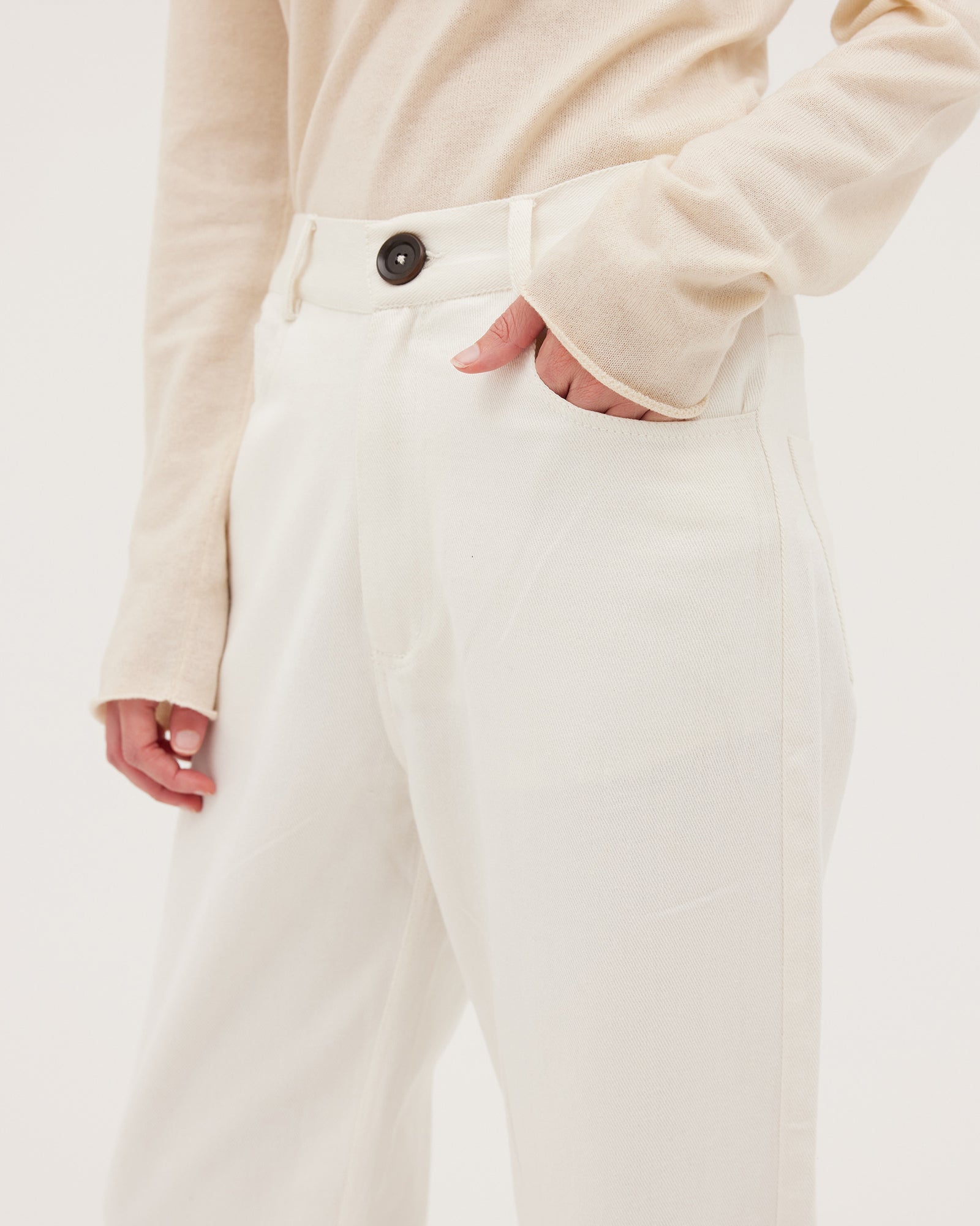 The Straight Denim Jean | Natural - Cloth & Co - stride