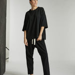The Tapered Jersey Pant | Vintage Black - Cloth & Co - stride