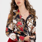 V - Crush Chain Blouse Silky Satin - Why Mary - stride
