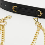 Vegan chain Belt // Black + Gold (Unisex) (ALL Sizes) - Hope & Harvest - stride