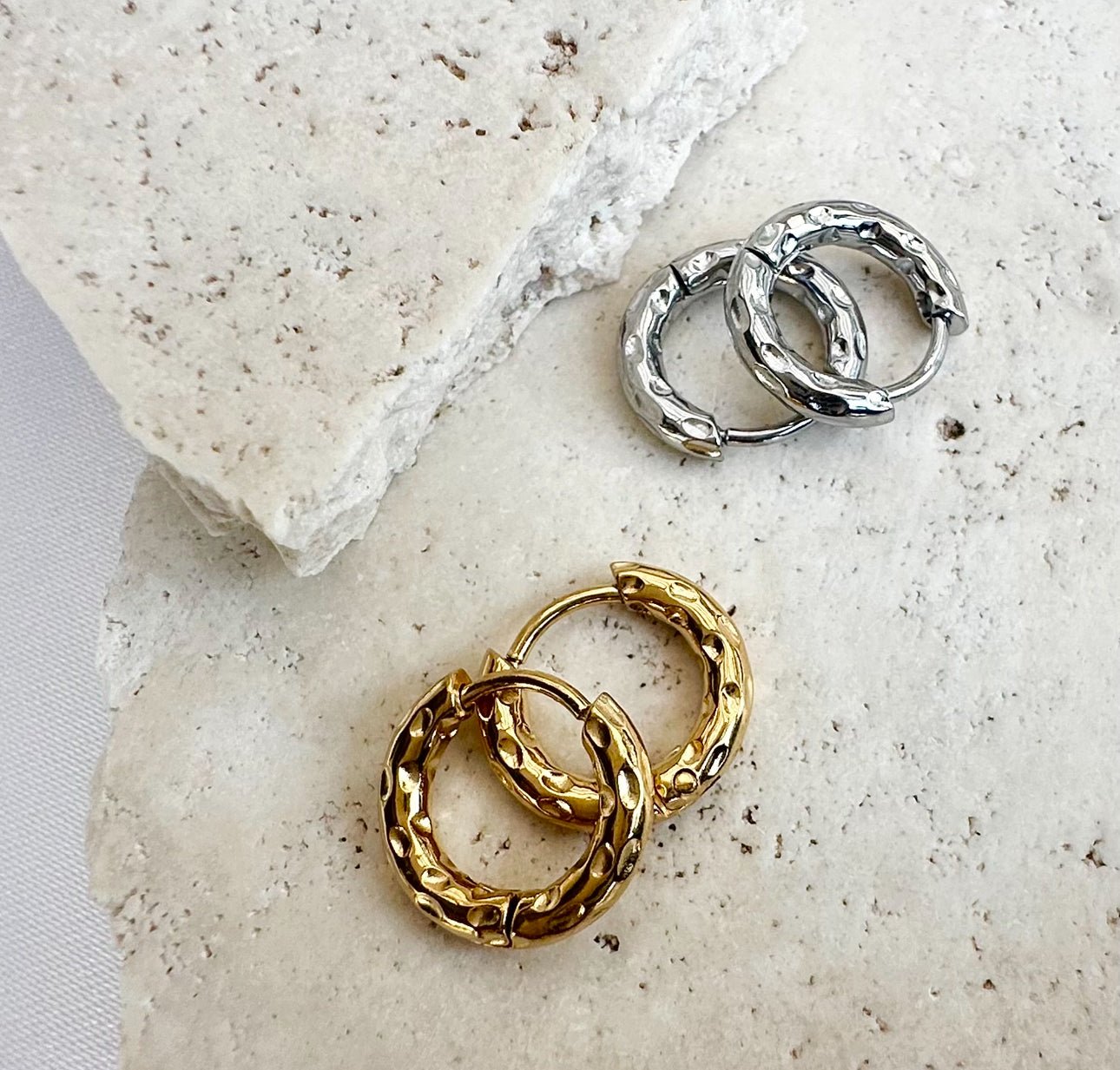 Wave Silver Huggie Earrings - EVER Jewellery - stride