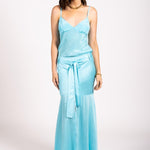 Why Mary "Amorous" Aqua Blue Bias Maxi Skirt - Why Mary - stride