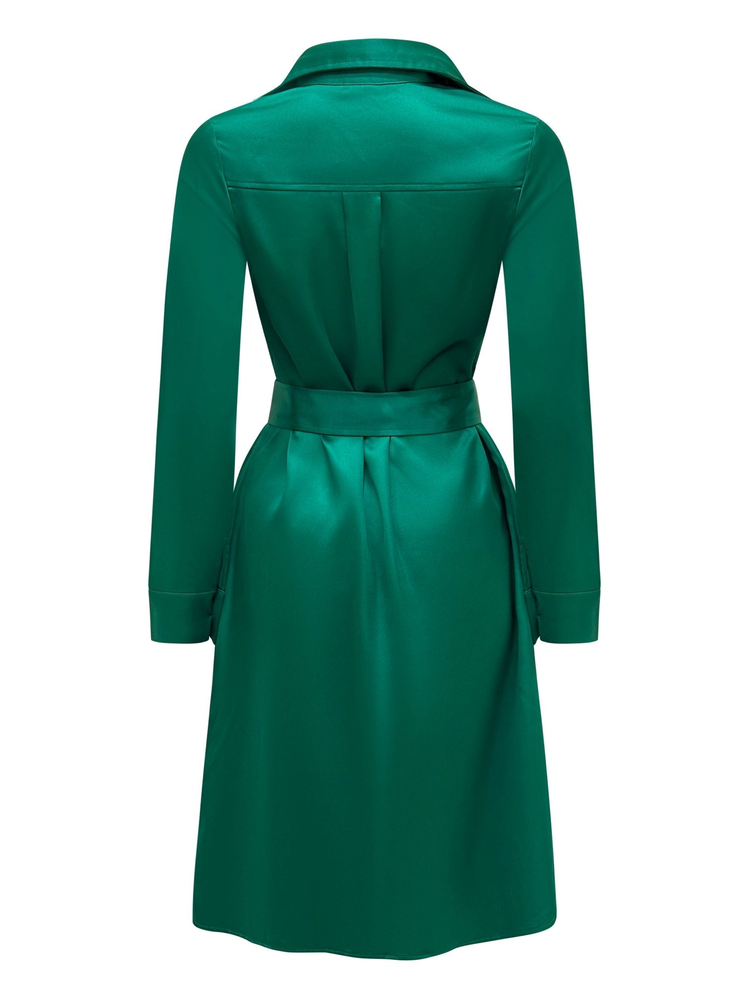 Why Mary "Jackie" Trench Coat Dress Emerald Green - Why Mary - stride