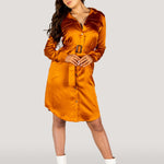 Why Mary "Jackie" Trench Coat Dress Rusty Orange - Why Mary - stride