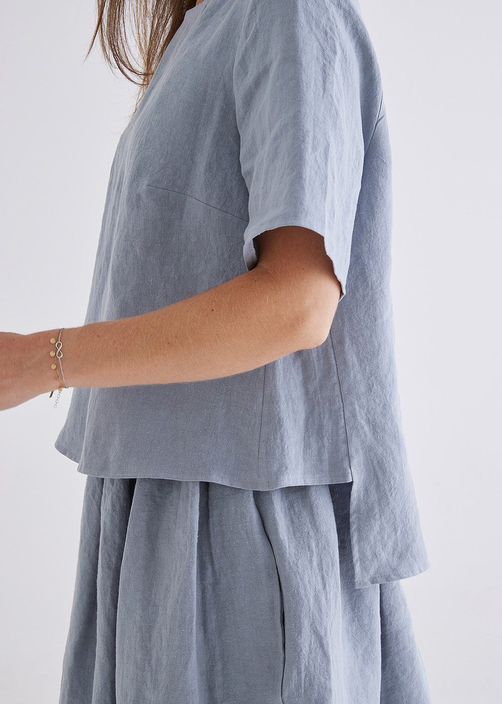 Winona Linen Top in Dove Blue-Devina Louise-stride