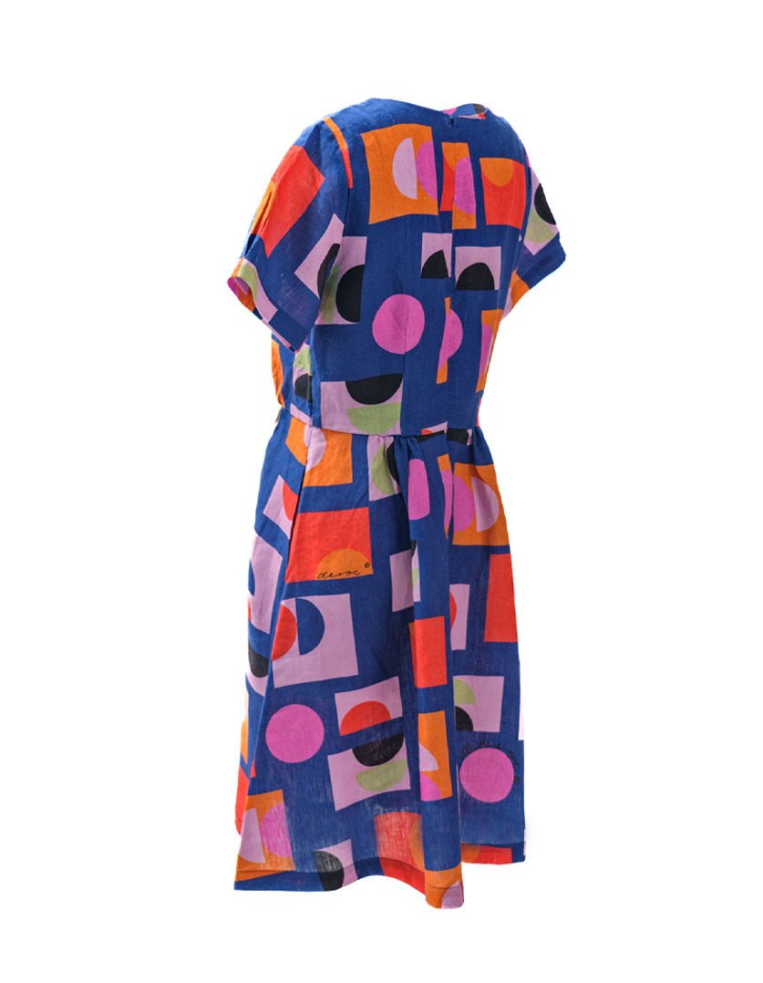 Zoe Dress Just Pretend Blue in Linen - Devoi - stride
