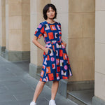 Zoe Dress Just Pretend Blue in Linen - Devoi - stride