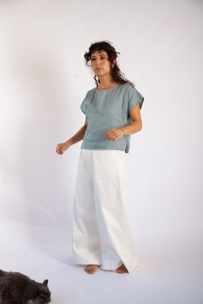 Josiane Top - Seafoam Light Linen