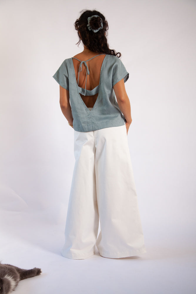 Josiane Top - Seafoam Light Linen