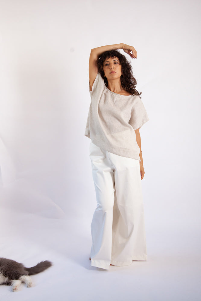 Josiane Top - Natural Linen