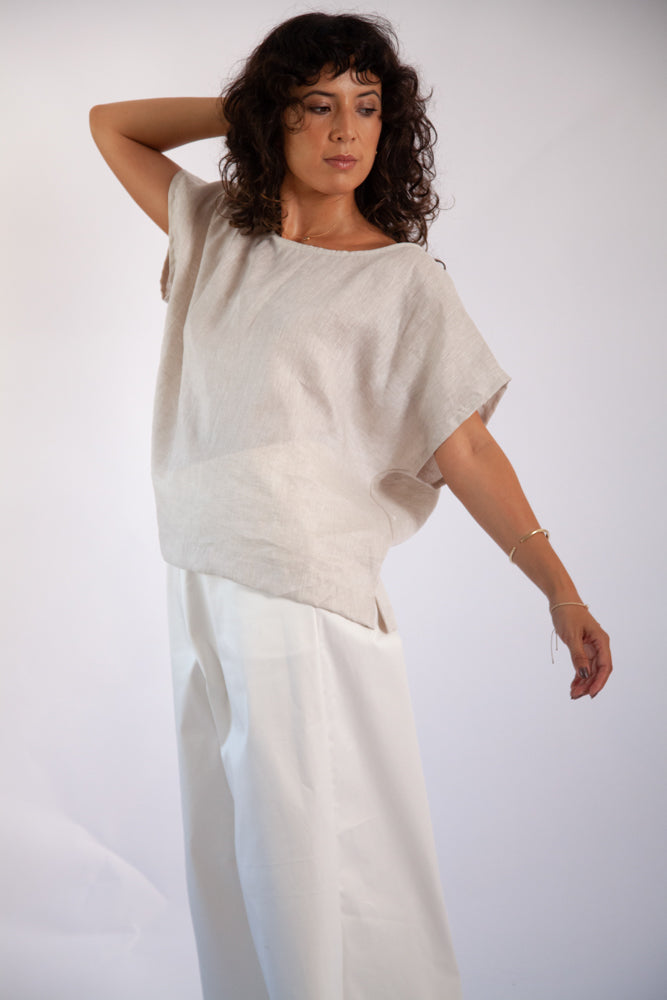 Josiane Top - Natural Linen