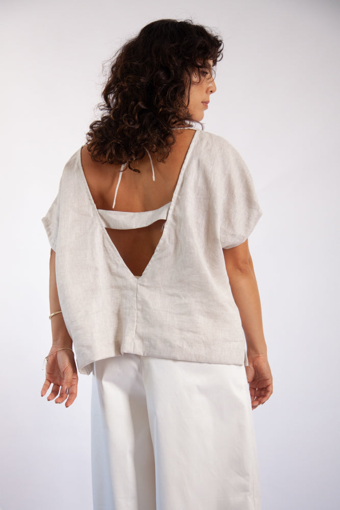 Josiane Top - Natural Linen