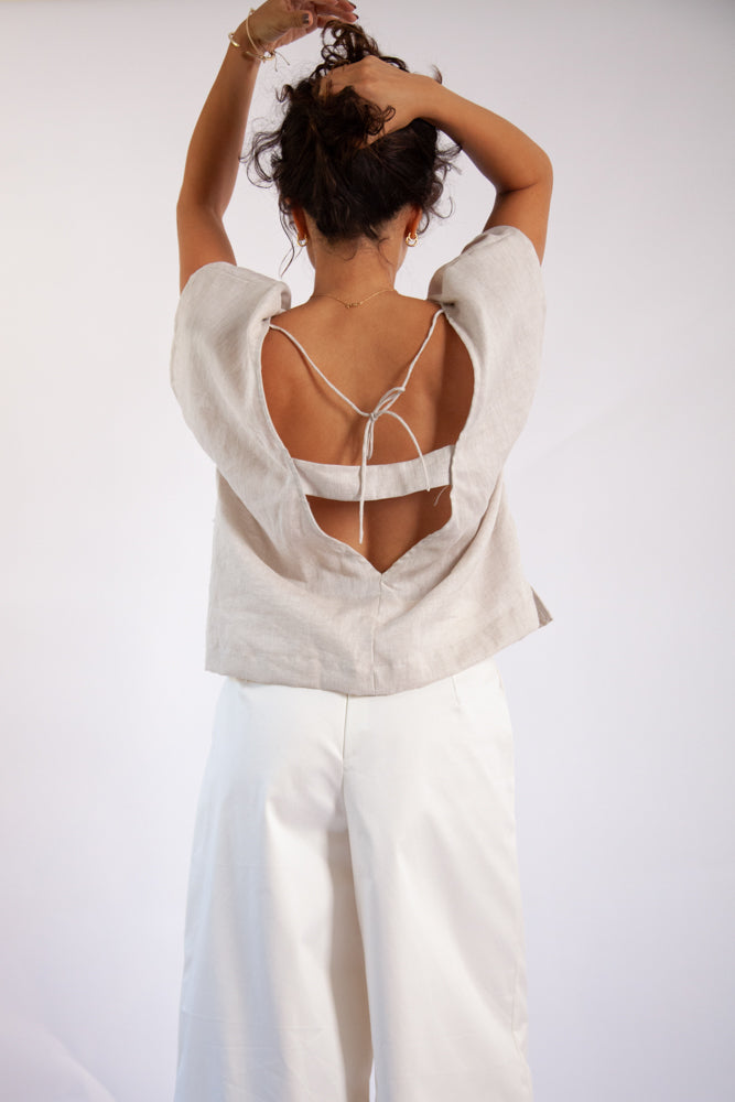 Josiane Top - Natural Linen