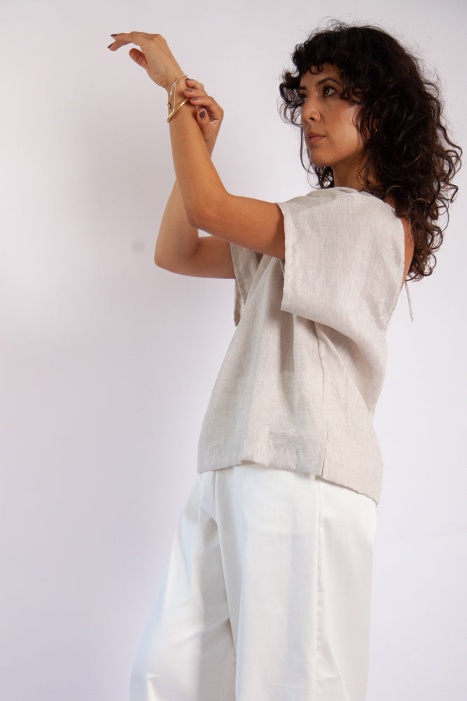 Josiane Top - Natural Linen