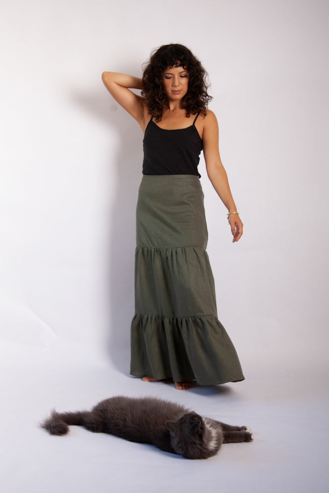 Willow Skirt - Sage Linen