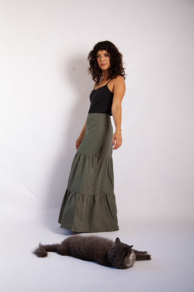 Willow Skirt - Sage Linen