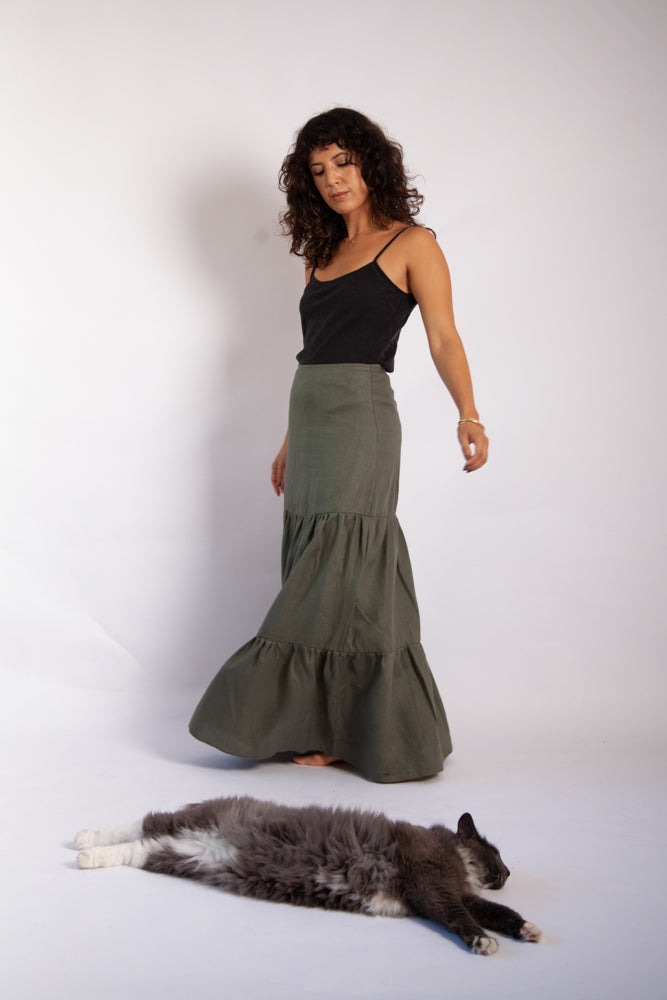 Willow Skirt - Sage Linen