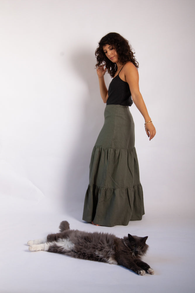 Willow Skirt - Sage Linen