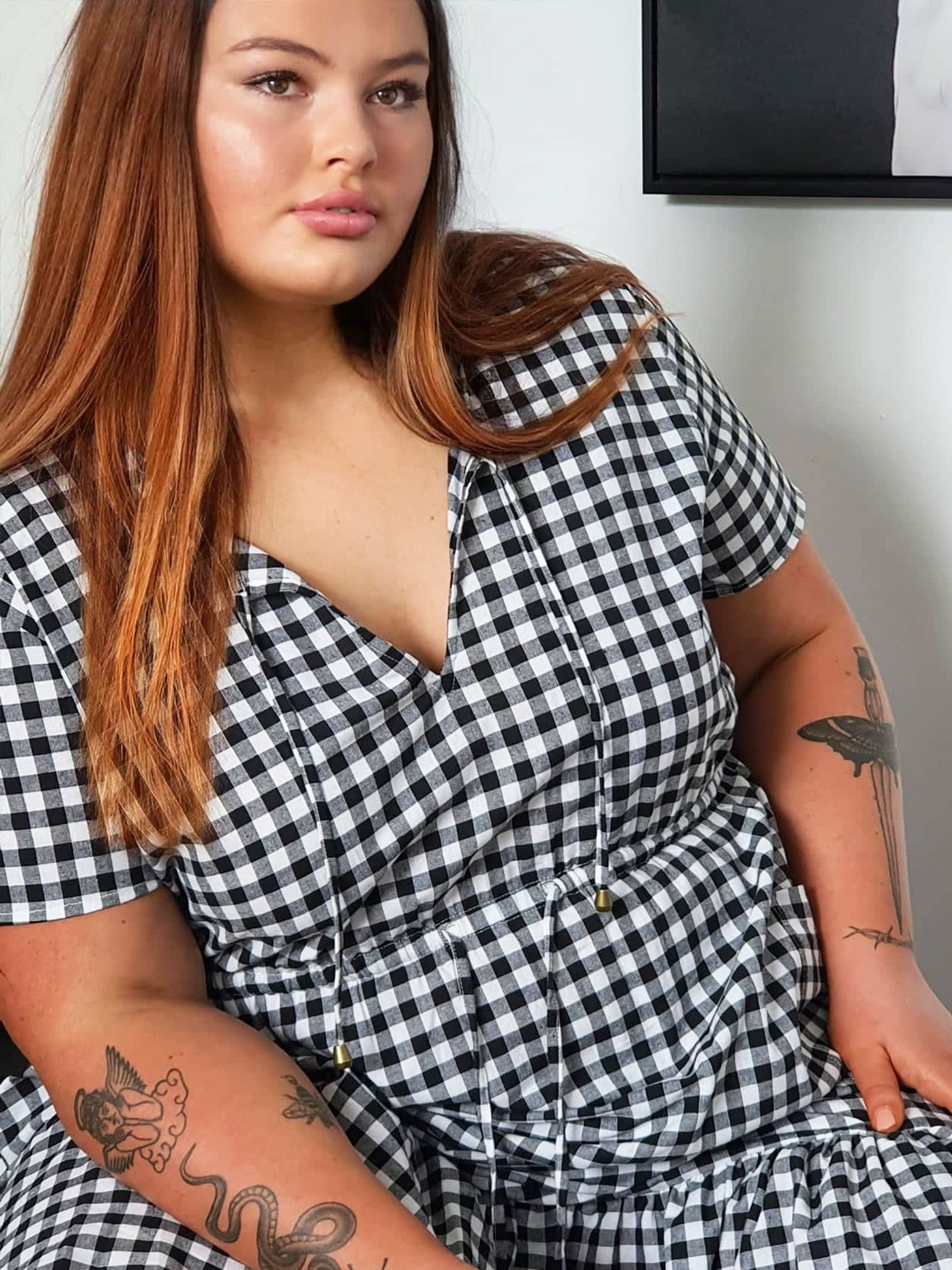 Tropical Maxi Dress // Gingham B&W