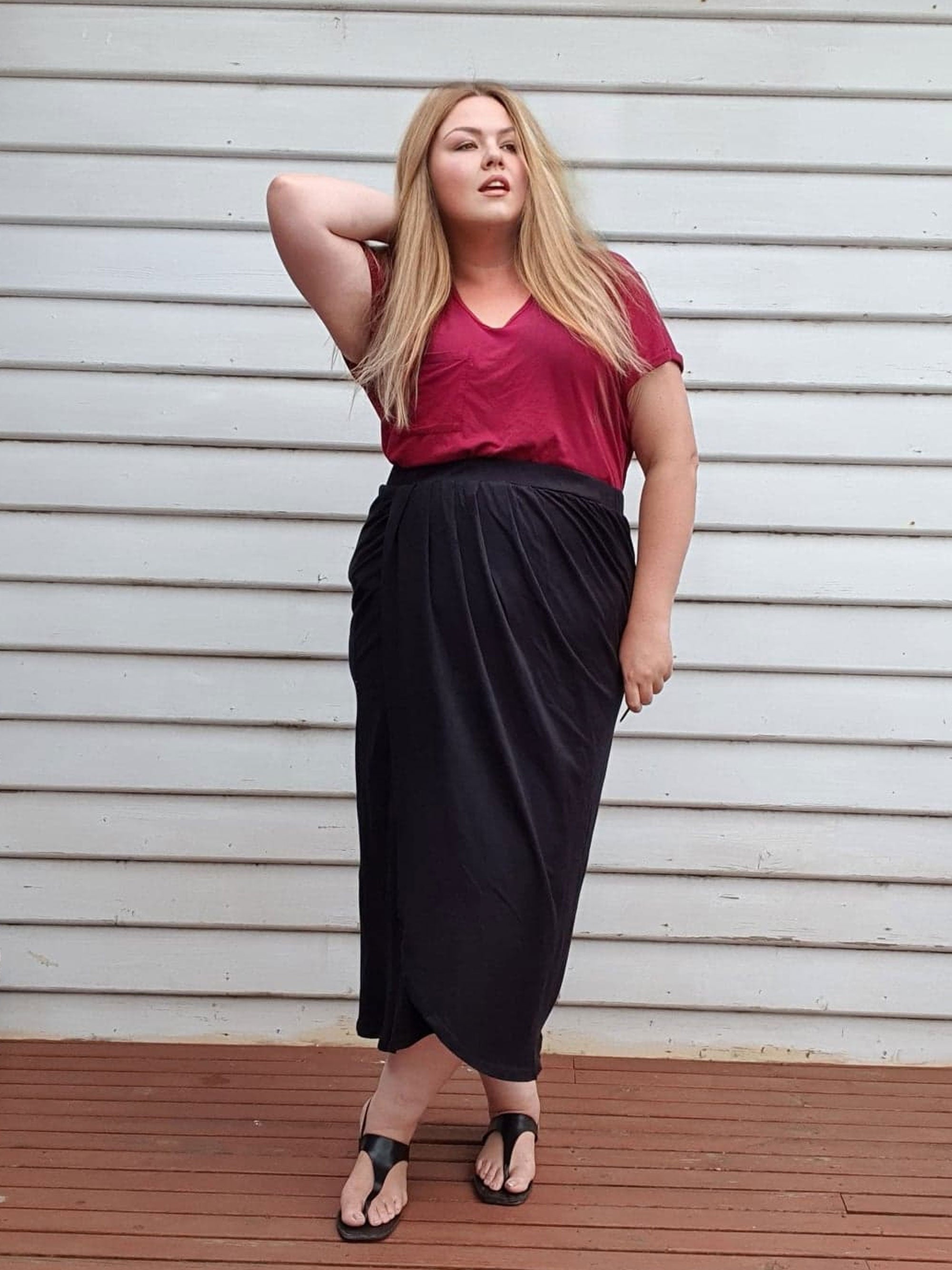 Tulip Wrap Skirt // Black