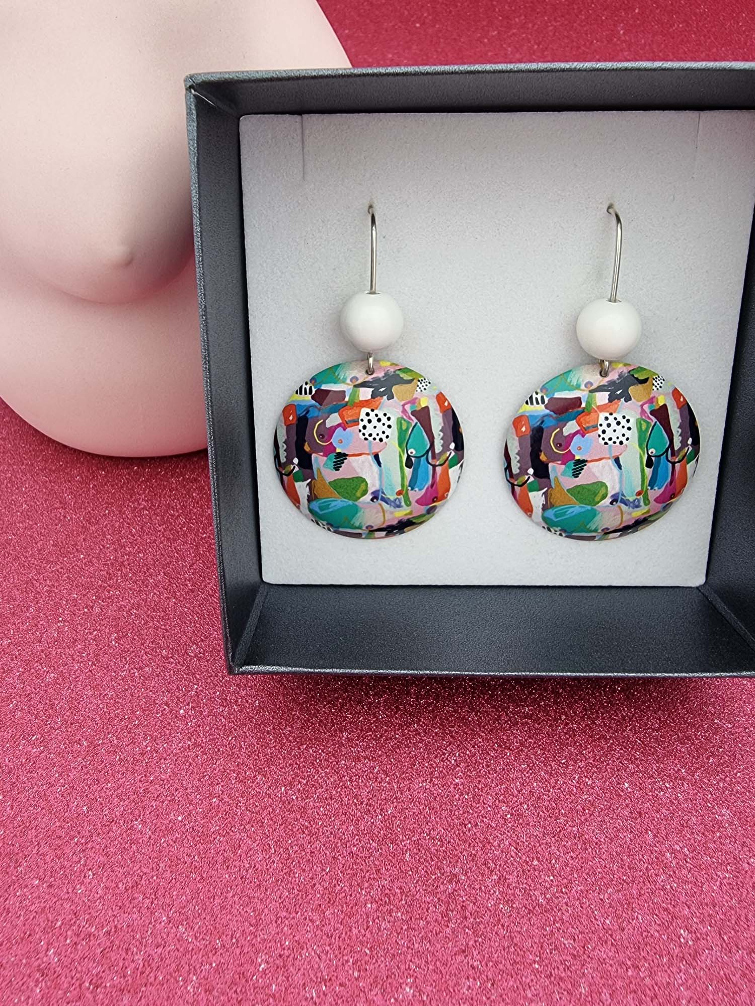 A BREAST FRIENDS - bead domed earrings-Erin K Jewellery-stride