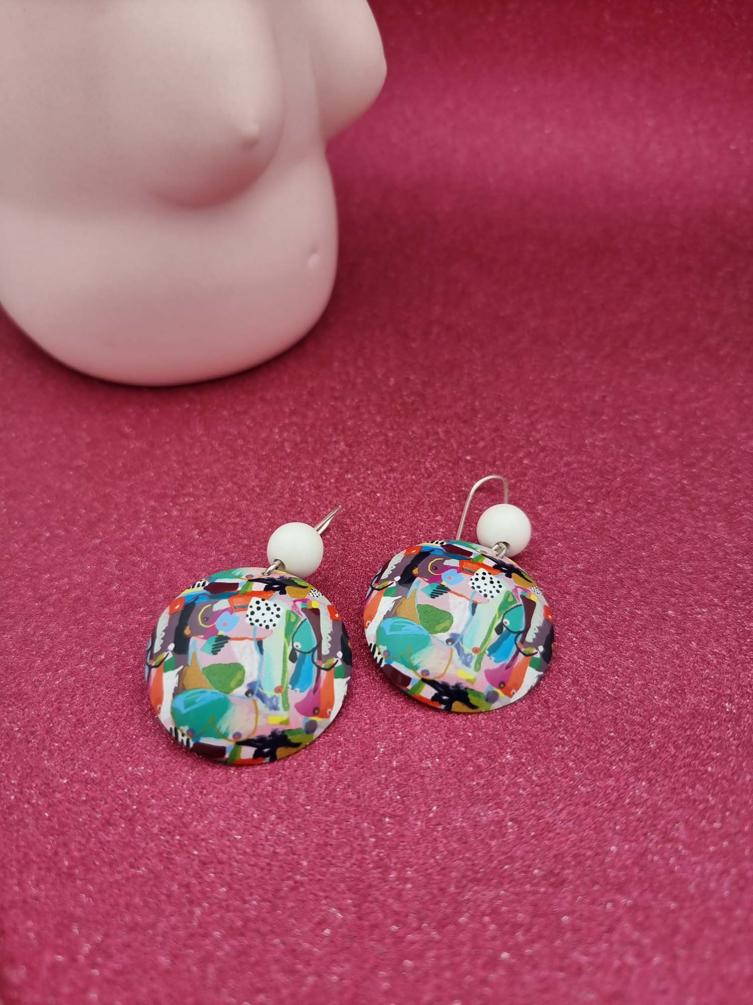 A BREAST FRIENDS - bead domed earrings-Erin K Jewellery-stride