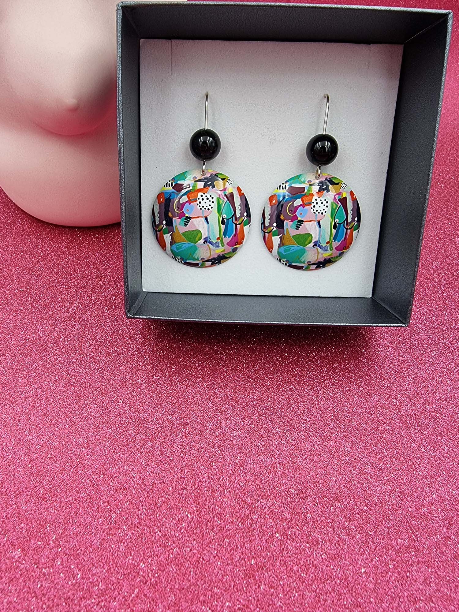 A BREAST FRIENDS - bead domed earrings-Erin K Jewellery-stride