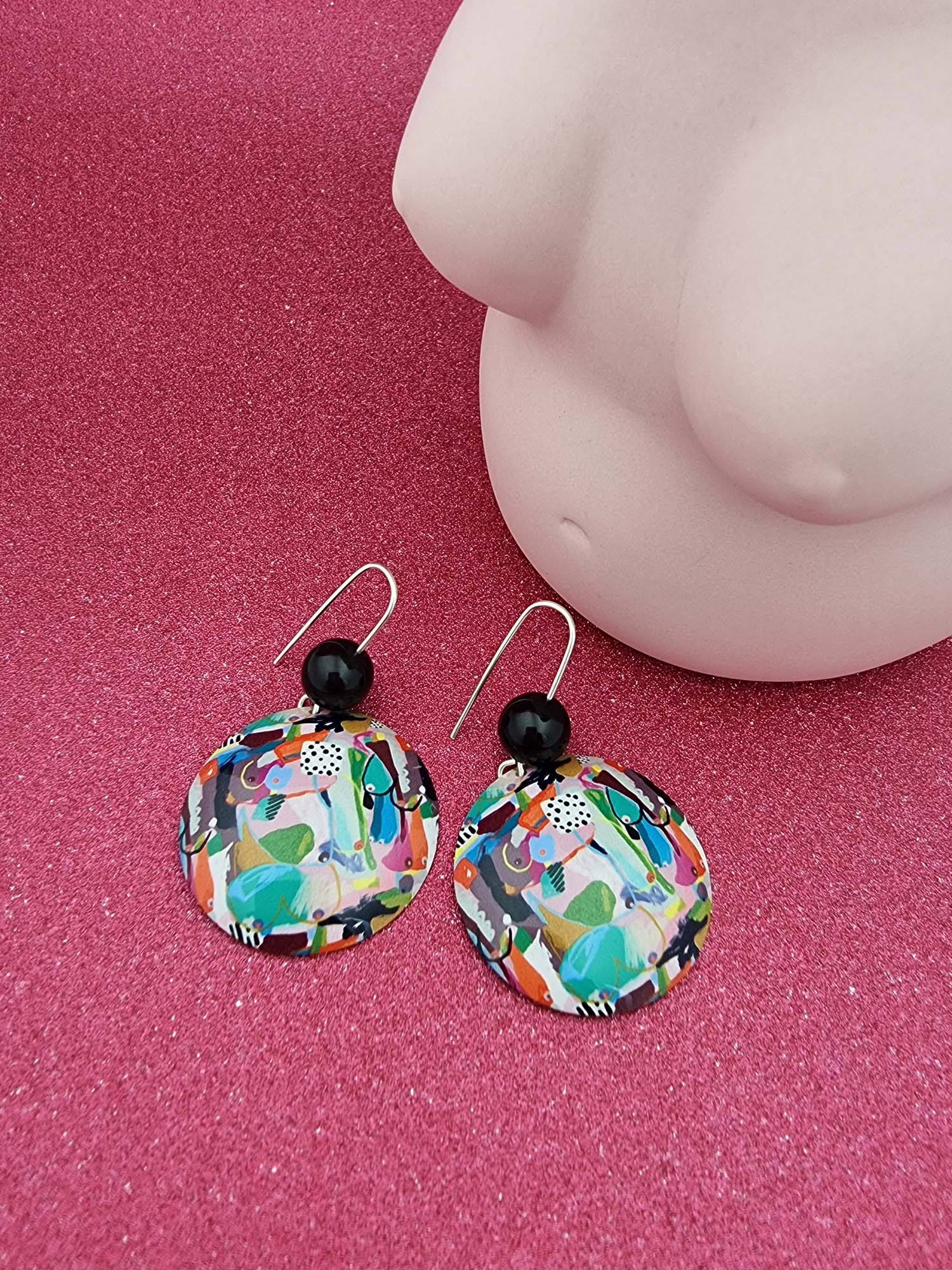 A BREAST FRIENDS - bead domed earrings-Erin K Jewellery-stride