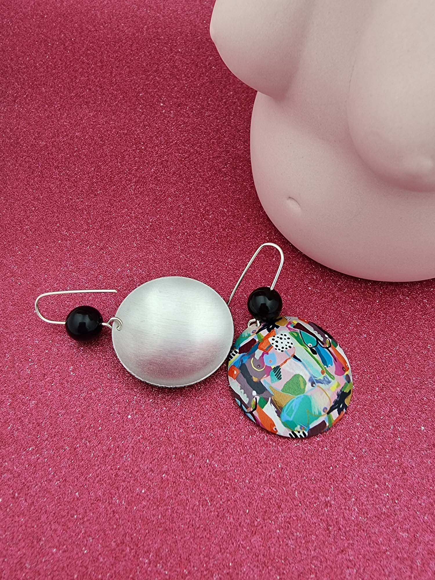 A BREAST FRIENDS - bead domed earrings-Erin K Jewellery-stride