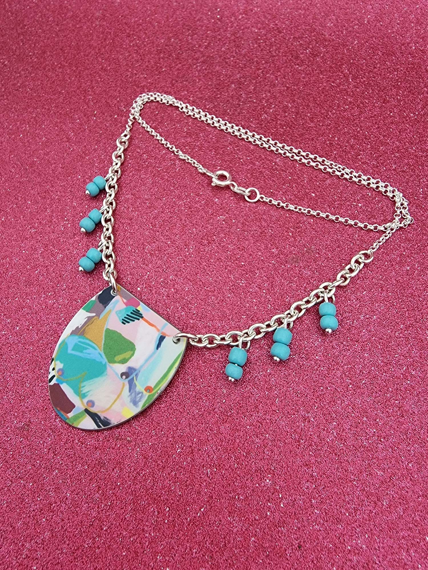 A BREAST FRIENDS - bead necklace BLUE-Erin K Jewellery-stride