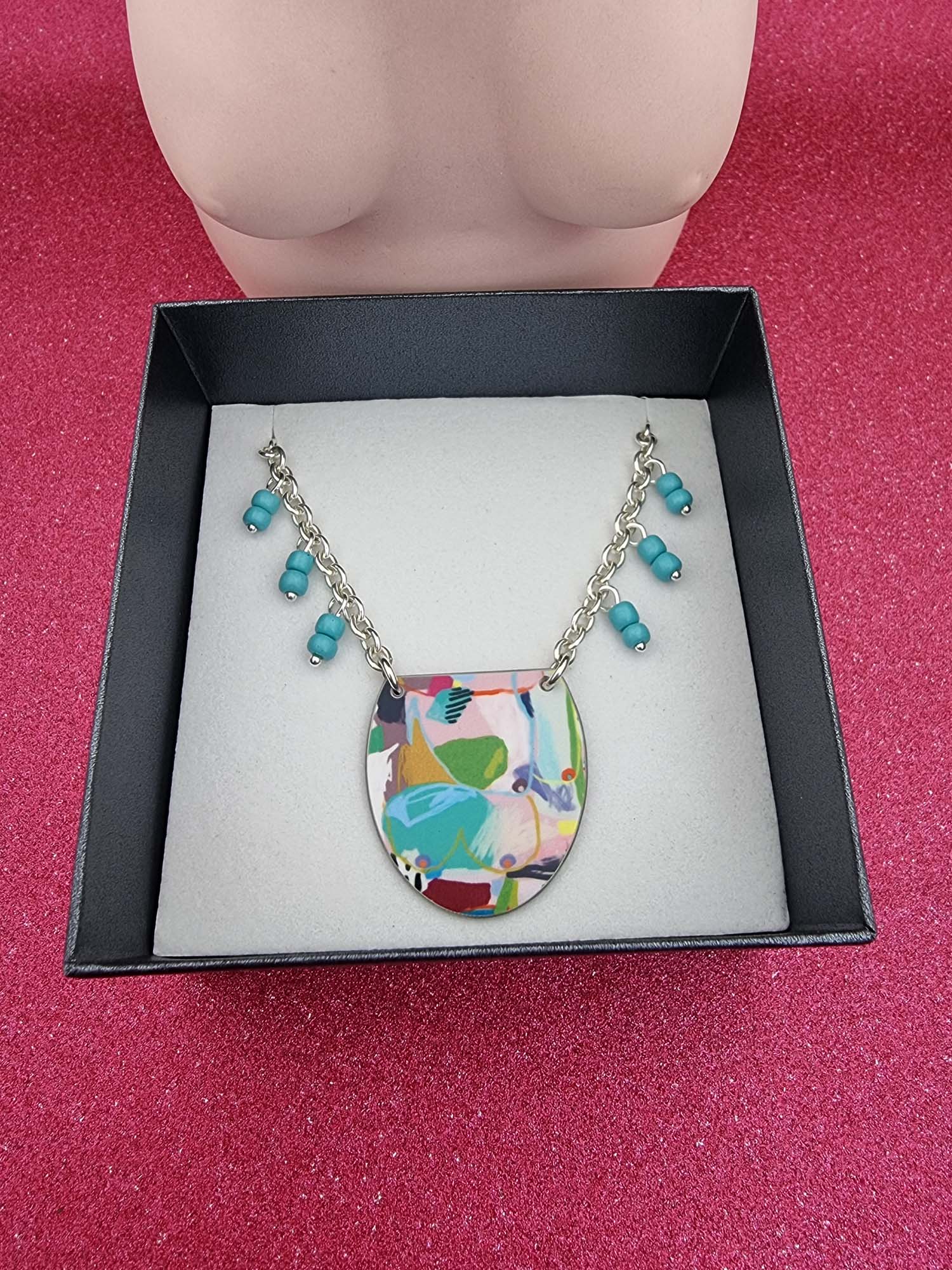 A BREAST FRIENDS - bead necklace BLUE-Erin K Jewellery-stride