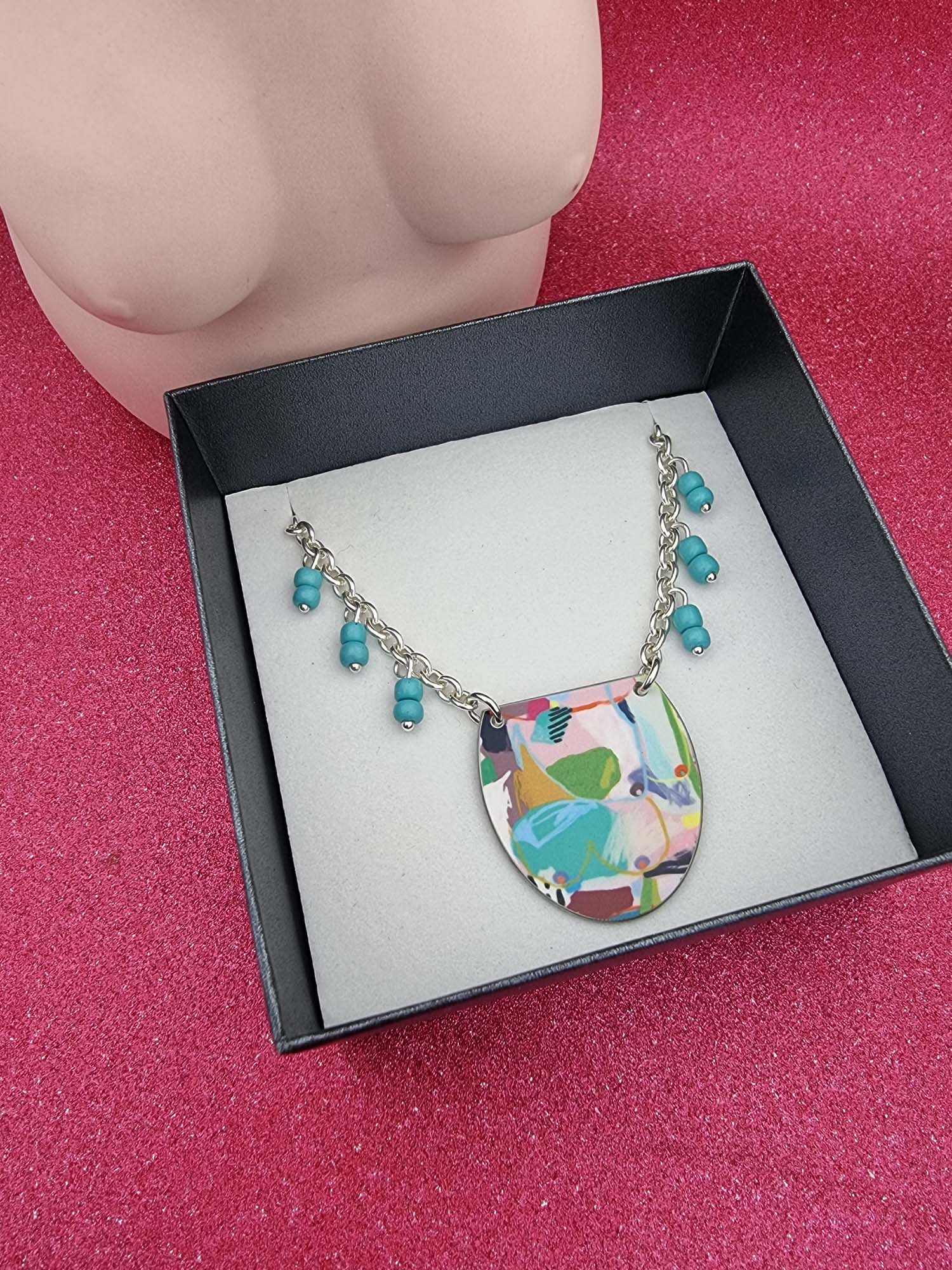 A BREAST FRIENDS - bead necklace BLUE-Erin K Jewellery-stride