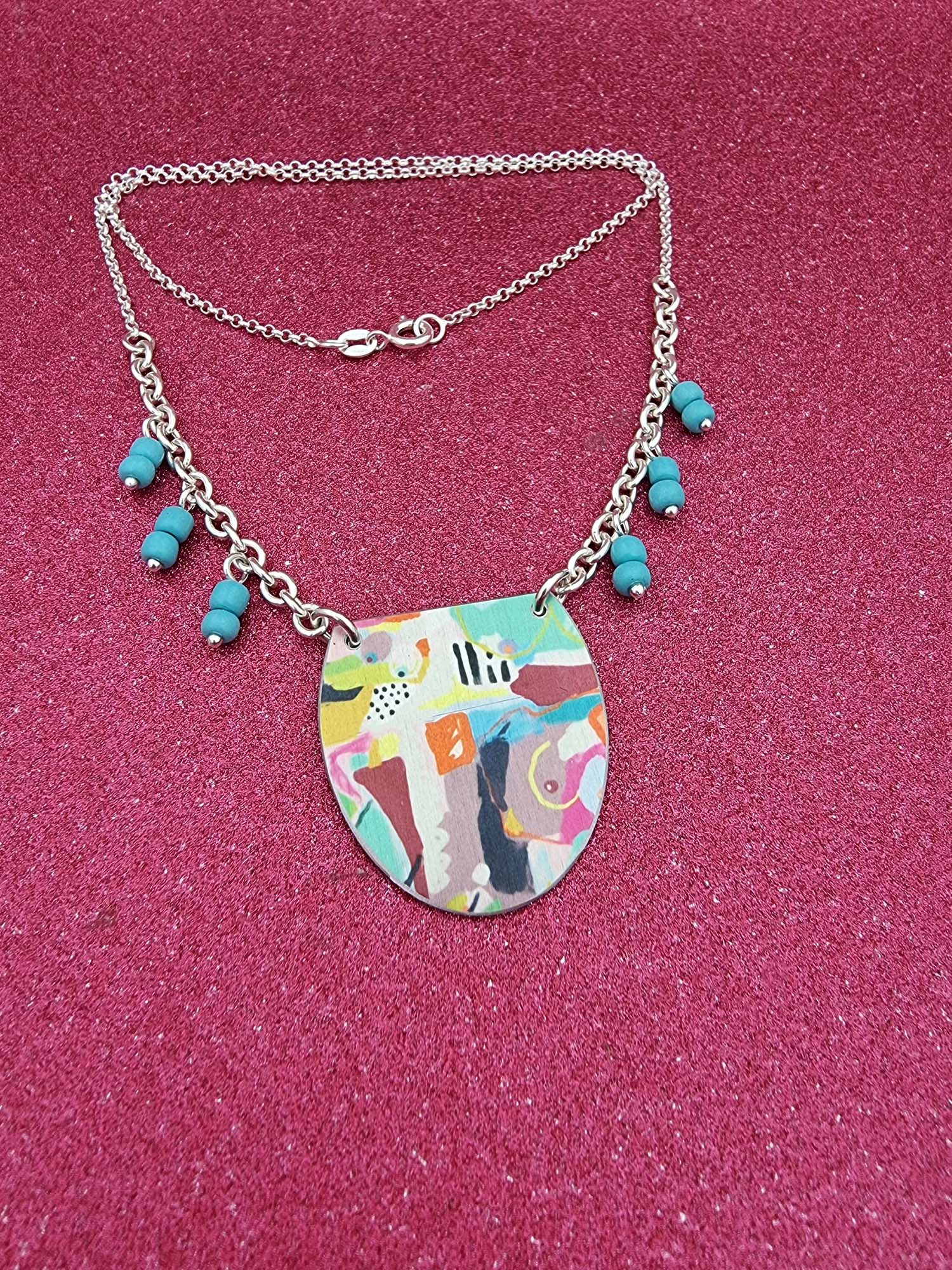 A BREAST FRIENDS - bead necklace BLUE-Erin K Jewellery-stride