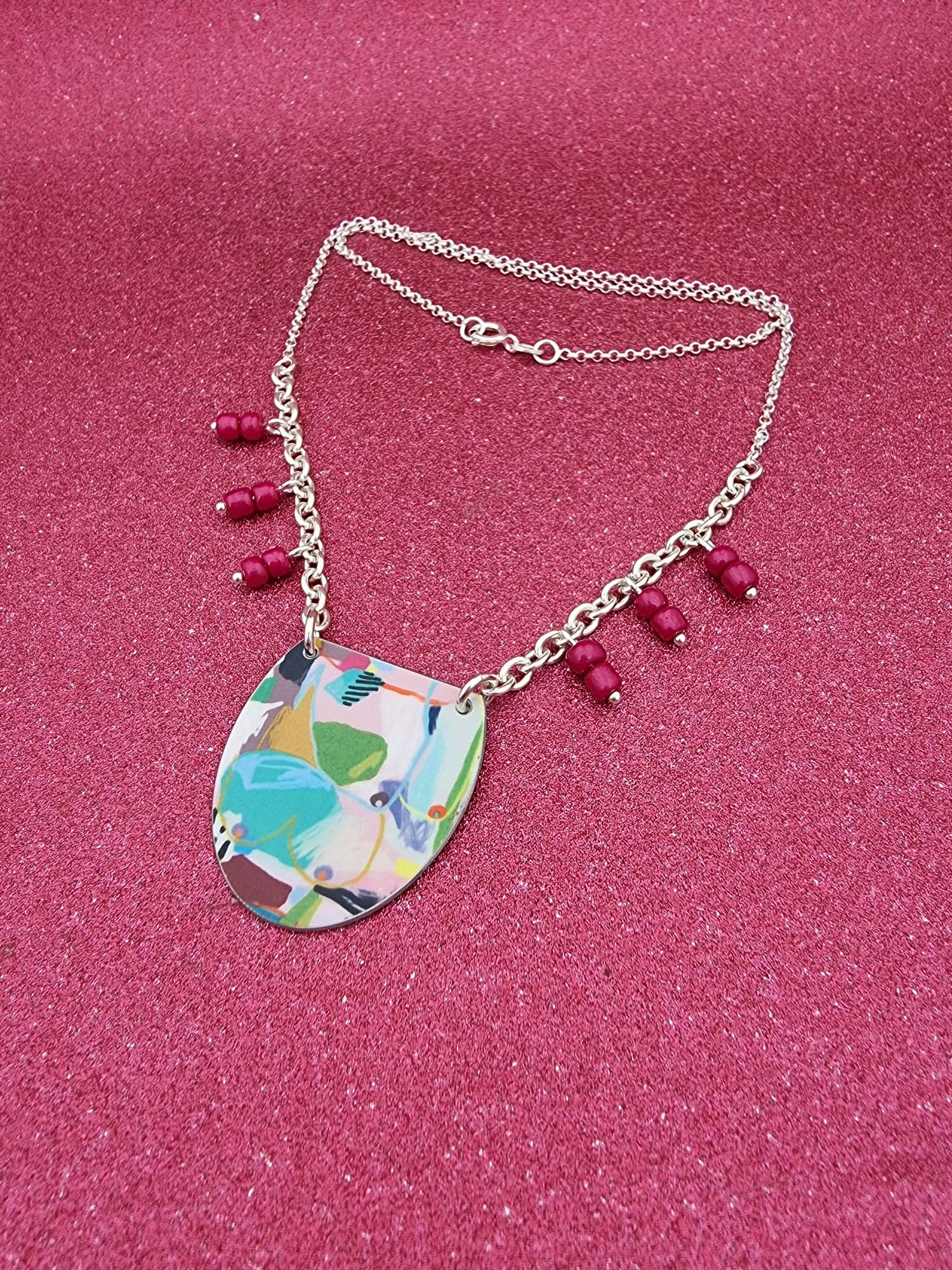 A BREAST FRIENDS - bead necklace PINK-Erin K Jewellery-stride