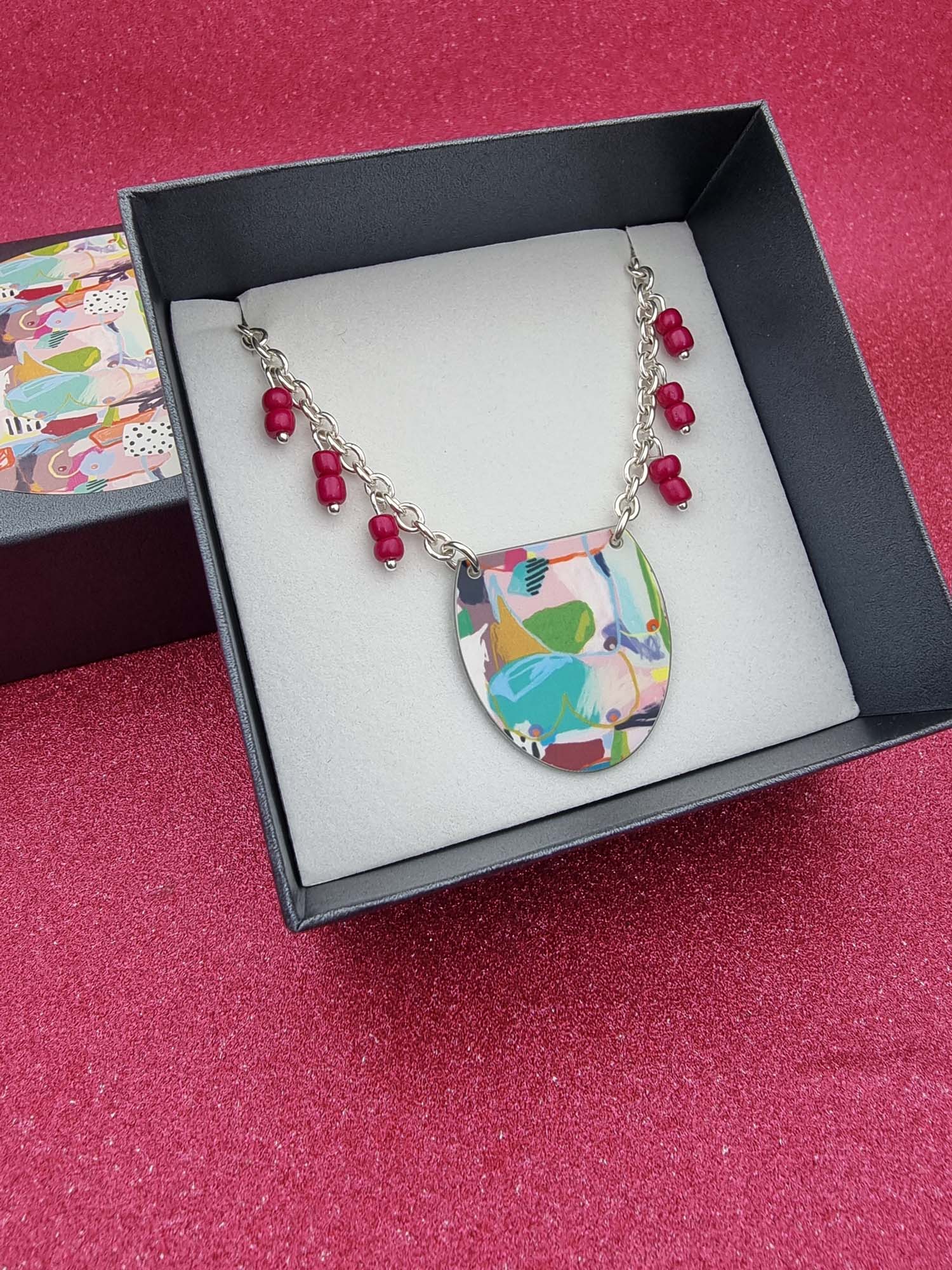 A BREAST FRIENDS - bead necklace PINK-Erin K Jewellery-stride