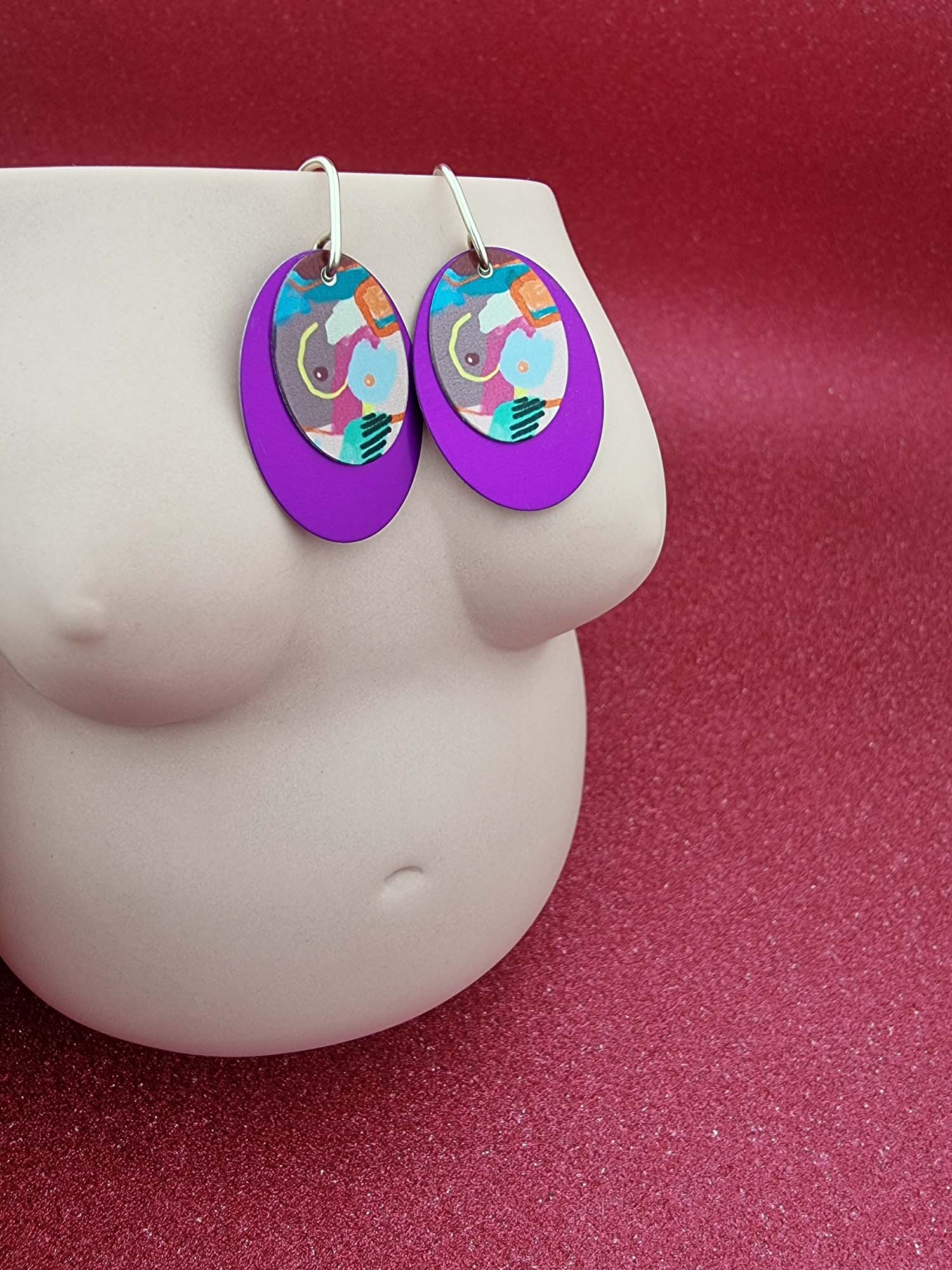 A BREAST FRIENDS - double oval earrings-Erin K Jewellery-stride
